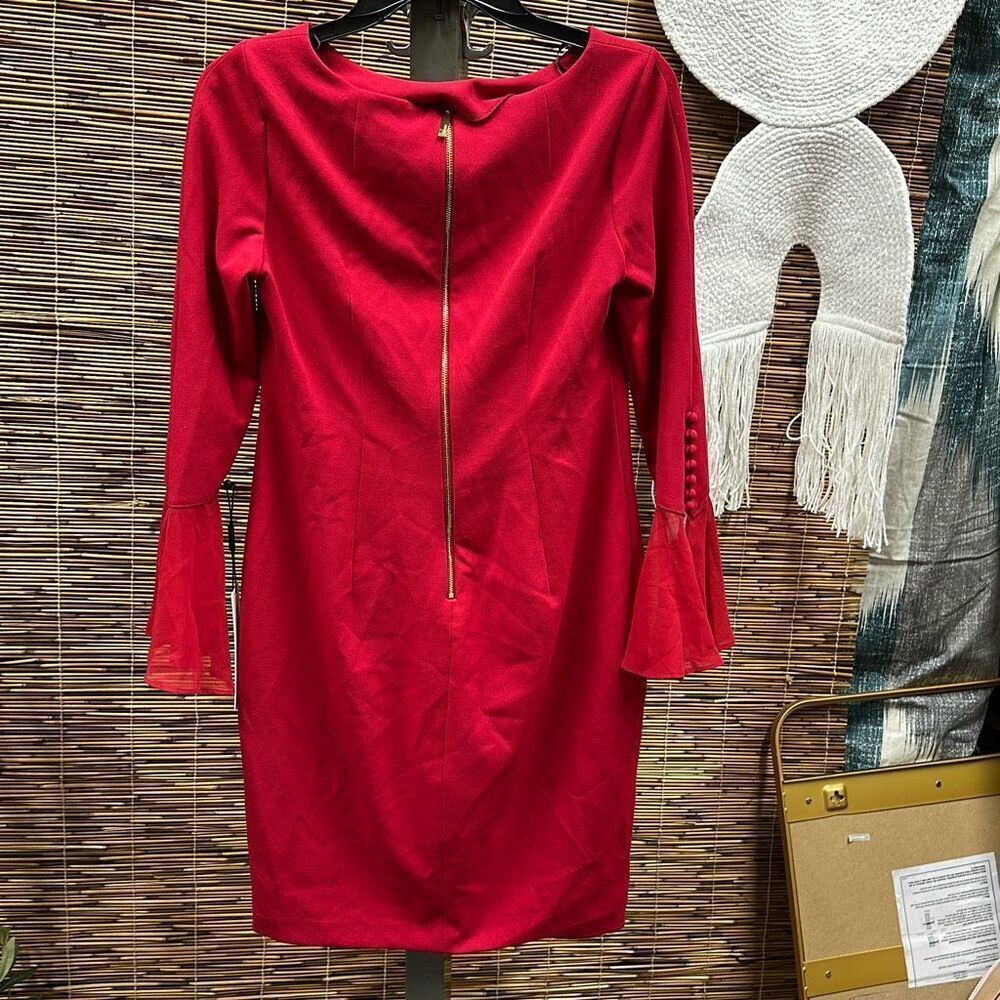 Calvin Klein Womens Plus Pintuck Knee-Length Sheath Dress size 10P - Picture 3 of 3